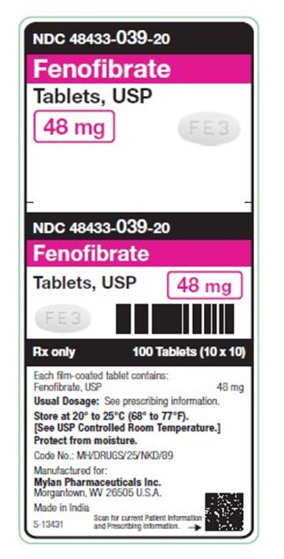 Fenofibrate Tablets, Usp 48 mg Unit Carton Label (Image 01)