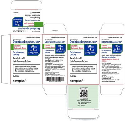 Principal Display Panel – Docetaxel Injection, USP 8 mL Carton - 80mg cart np