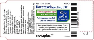 Principal Display Panel – Docetaxel Injection, USP 8 mL Vial Label - 80mg vial np