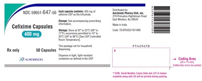 Package Label-principal Display Panel (400 mg Container Label (50 Capsules Bottle))