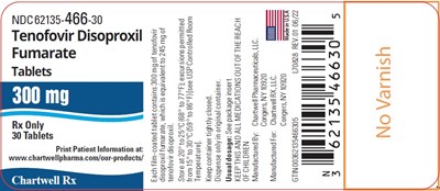 image description - tenofovir disoproxil fumarate 30s label