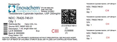 Testosterone Cypionate Injection USP 200mg - carton - label single dose vial