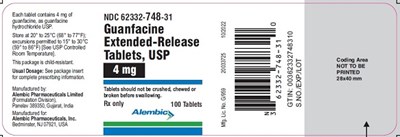 100 tablets - guanfacine 4 mg