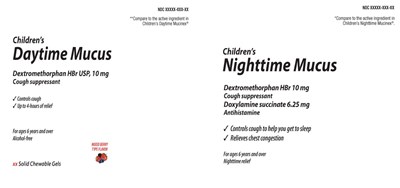 Dextromethorphan Hbr Usp, 10 mg Dextromethorphan Hbr 10 mg Doxylamine Succinate 6.25 mg (Childrens Daytime Nighttime Mucus Chewable Gel 1)