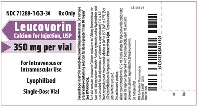 leuco-vial-350mg-v3.jpg PRINCIPAL DISPLAY PANEL – Leucovorin Calcium for Injection, USP 350 mg Vial Label - leuco vial 350mg v3