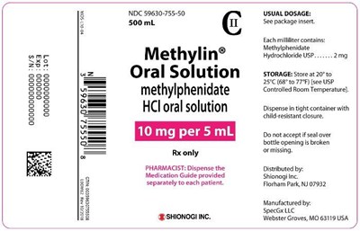 methylin-oral-solution-3.jpg PRINCIPAL DISPLAY PANEL - 10 mg per 5 mL Bottle - methylin oral solution 3