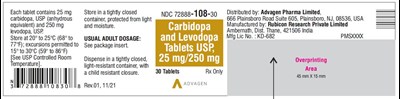 carbidopa-levodopa-tablets-usp-25mg-250mg-30s.jpg Carbidopa and Levodopa Tablets, USP 25 mg/250 mg - NDC 72888-108-30 - 30 Tablets Bottle - carbidopa levodopa tablets usp 25mg 250mg 30s