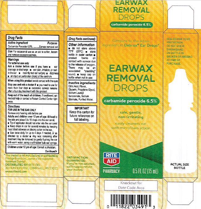 NDC 118221224 Ear Wax Rmvl Rite Aid Carbamide Peroxide 6.5 Liquid