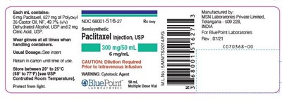 Paclitaxel Injection, USP 300 MG-50 ML (6 MG-ML) - Vial - 300mg 50ml vial label