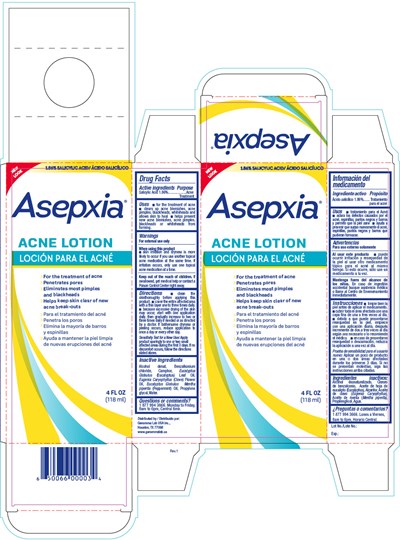PRINCIPAL DISPLAY PANEL - 118 ml Bottle Carton - asepxia 01
