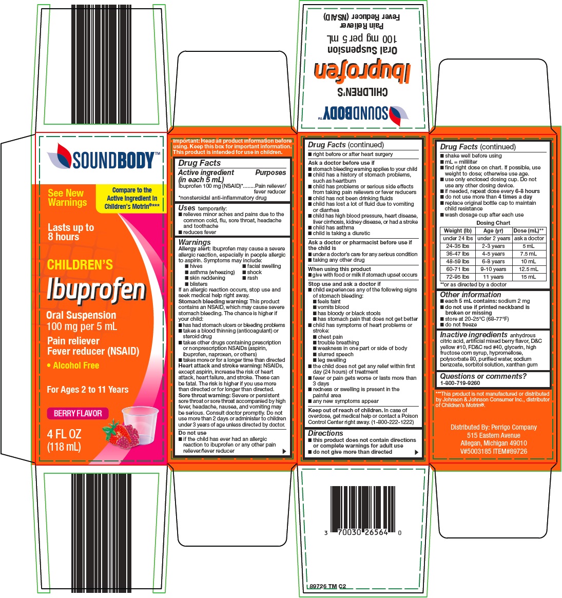 NDC 50594018 Sound Body Childrens Ibuprofen Images Packaging