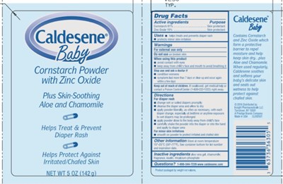 caldesene-baby-powder-636736-305-01.jpg PRINCIPAL DISPLAY PANEL - 142 g LabelCaldesene® BabyCornstarch Powderwith Zinc OxideNET WT 5 OZ (142 g) - caldesene baby powder 636736 305 01