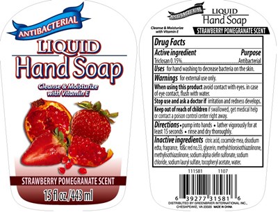 Antibacterial Liquid Hand Soap (Strawberrypom Soap)