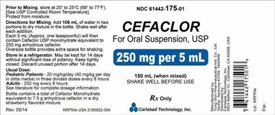 cef-250-150.jpg 250mg per 5mL Bottle Label - 150mL - cef 250 150