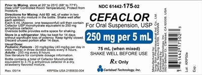 cef-250-75.jpg 250mg per 5mL Bottle Label - 75mL - cef 250 75