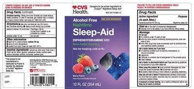 CVS Health Nighttime Sleep Aid  Berry flavor 12 FL OZ - image 01