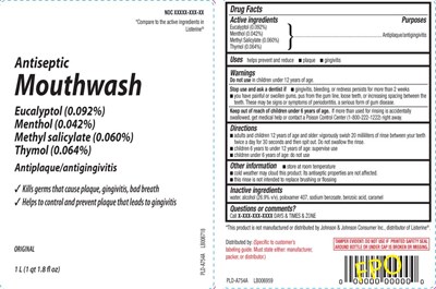 Eucalyptol (0.092%) Menthol (0.042%) Methyl Salicylate (0.060%) Thymol (0.064%) (Mouthwash Original 1)