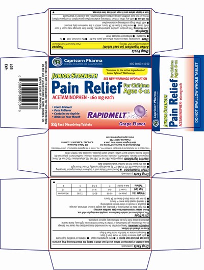 Junior Strength Pain Relief Acetaminophen 160mg (Cpi 145 Acetaminophen)