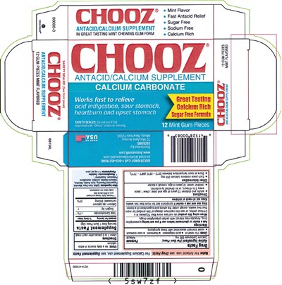 chooz-01.jpg PRINCIPAL DISPLAY PANEL - 12 Gum Piece Blister Pack Box - chooz 01