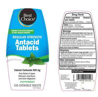 Best Choice Regular Strength Antacid Tablets (101ppt150pvlflb)