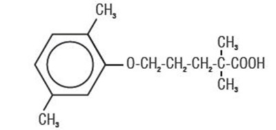 gemfibrozil-01.jpg Chemical Structure - gemfibrozil 01
