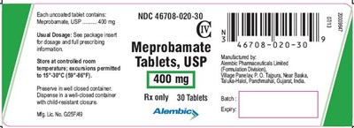 30 Tablets in 1 HDPE Bottle - meprobamate 400mg