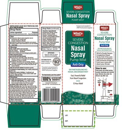 Winco Foods Severe Congestion Nasal Spray Pump Mist  Anti (Drip 1 FL OZ (30 mL))