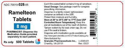 Ramelteon8mg 500ct Label Jpg