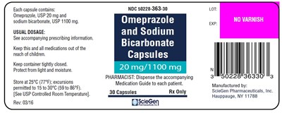 Omeprazole And Sodium Bicarbonate Capsules 20 mg/1100 mg-30 Capsules Label (Omeprazole 20mg 30cap)