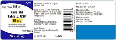 "image Description" (Tadalafil 10mg 1000s Bottle Label)