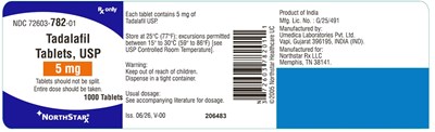 "image Description" (Tadalafil 5mg 1000s Bottle Label)