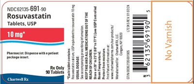 image description - rosuvastatin tabs 10mg bottle label