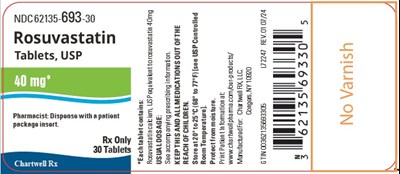image description - rosuvastatin tabs 40mg bottle label