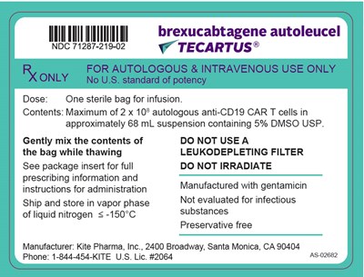 PRINCIPAL DISPLAY PANEL - 68 mL Cassette Label - Product - brexucabtagene 02