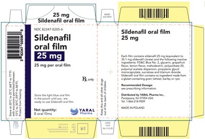 Principal Display Panelndc 82347-0205-625 mgsildenafil Oral Film25 mg Per Oral Film (Sildenafil Oral Film 0f)