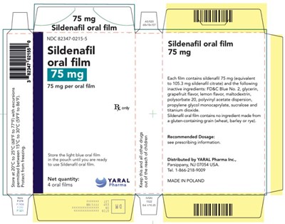 Principal Display Panelndc 82347-0215-575 mgsildenafil Oral Film75 mg Per Oral Film (Sildenafil Oral Film 11)