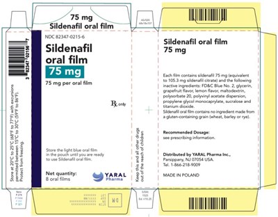 Principal Display Panelndc 82347-0215-675 mgsildenafil Oral Film75 mg Per Oral Film (Sildenafil Oral Film 12)
