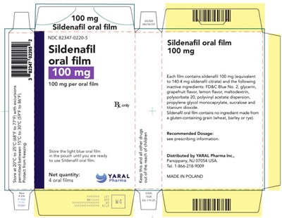 Principal Display Panelndc 82347-0220-5100 mgsildenafil Oral Film100 mg Per Oral Film (Sildenafil Oral Film 13)