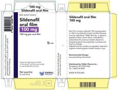 Principal Display Panelndc 82347-0220-6100 mgsildenafil Oral Film100 mg Per Oral Film (Sildenafil Oral Film 14)
