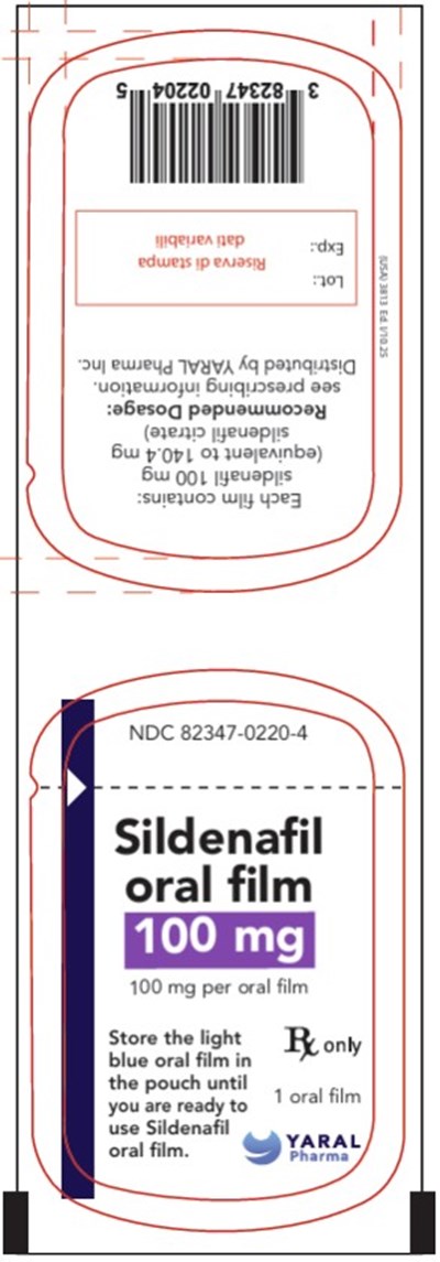 Principal Display Panelndc 82347-0220-4100 mgsildenafil Oral Film100 mg Per Oral Film (Sildenafil Oral Film 15)