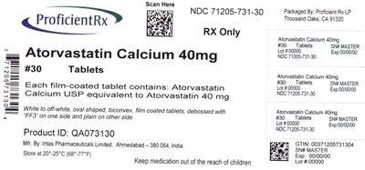 71205-731-30 (Atorvastatin 40 mg 30 Bottle Label)