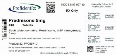 63187-997-21 (Prednisone Tablets 5mg 10 mg 20 mg 5)