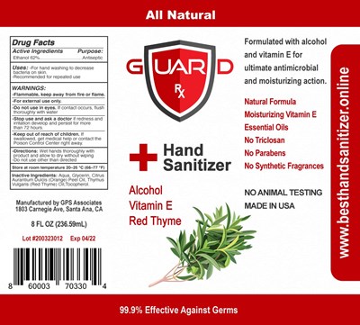 GuardRxRedThyme236mL.jpg 236 ml label - GuardRxRedThyme236mL