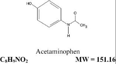Chemical Structure Of Acetaminophen (Hydrocodone Bitartrate And Acetaminophen 02)