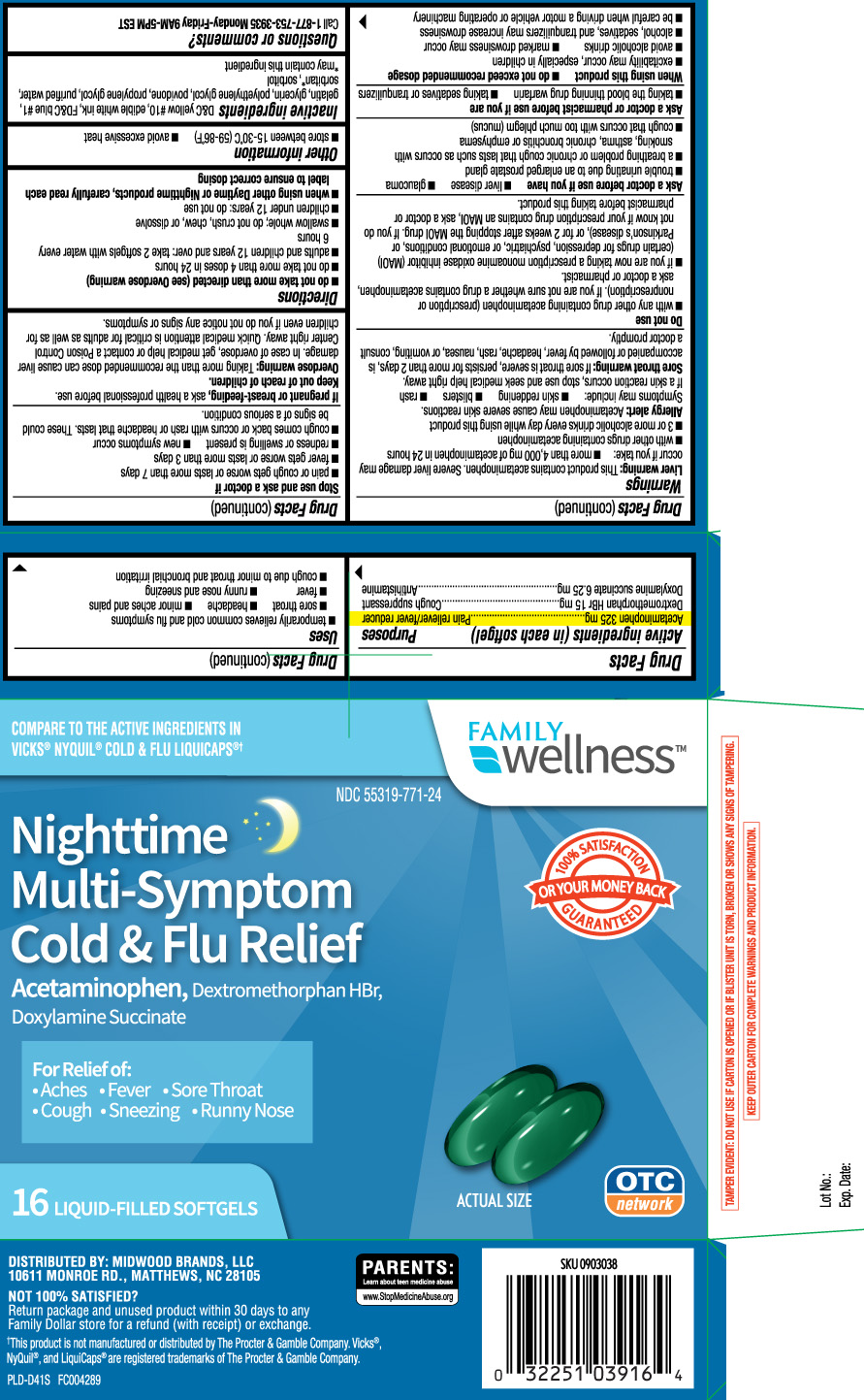 NDC 55319 771 Nighttime Multi Symptom Cold And Flu Relief Capsule 