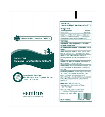 100 ml label - Hemirus Hand Sanitizer Gel 62 100ml