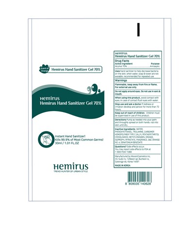 30 mL Label (Hemirus Hand Sanitizer Gel 70 30ml)