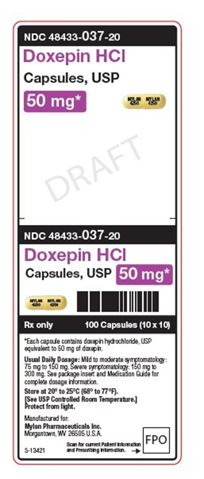 Doxepin HCl Capsules, Usp 50 mg Unit Carton Label (Image 04)