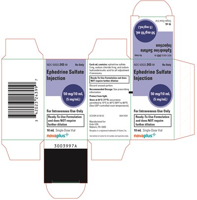 This Is An Image Of Ephedrine Sulfate Injection 10 mL Single-dose Vial Carton. (Ephedrine Rtu 3)