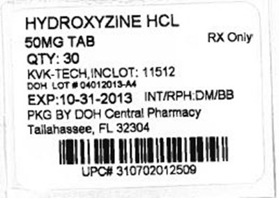 Label Image For 50mg (Hydroxyzine 50mg)